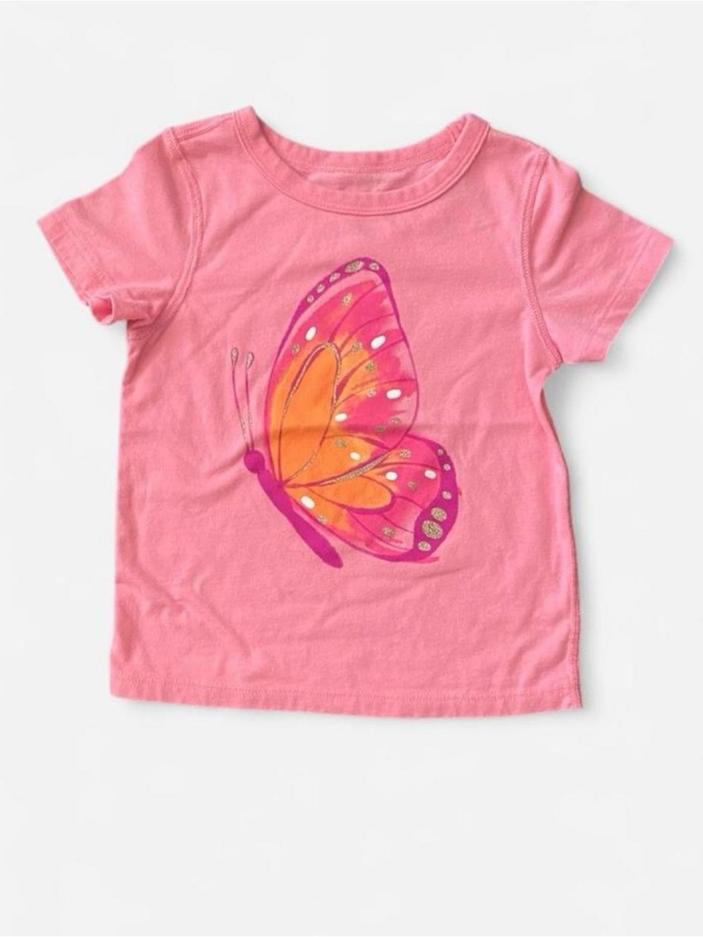 Pink Butterfly Graphic Kids T-Shirt